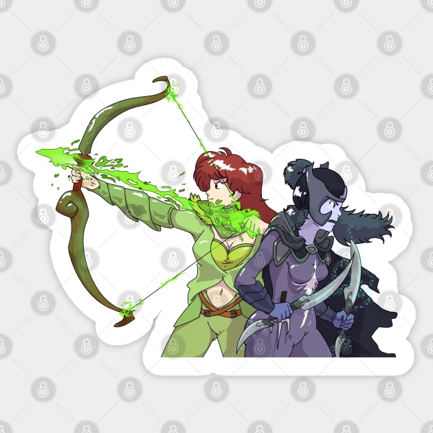 Windranger and Phantom Assassin - Dota 2 Sticker by SLMGames